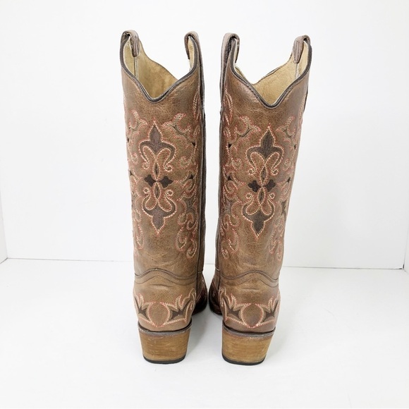 𝅺Circle G pita Fleur de leather embroidered cowboy boots - Picture 4 of 14